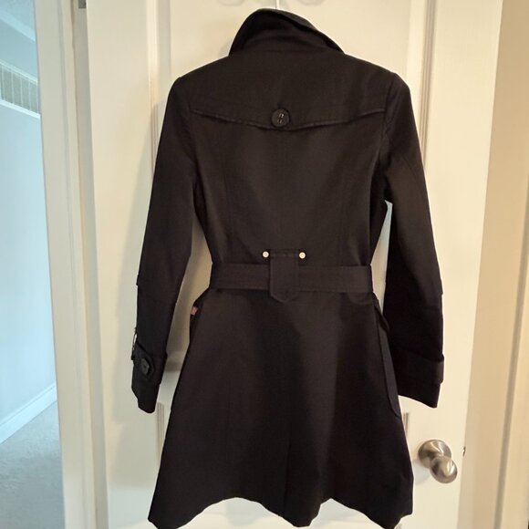 Modern Black Trench Coat – Sz S - Picture 3 of 7